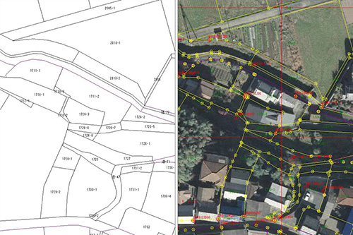 登記地図と地番図イメージ